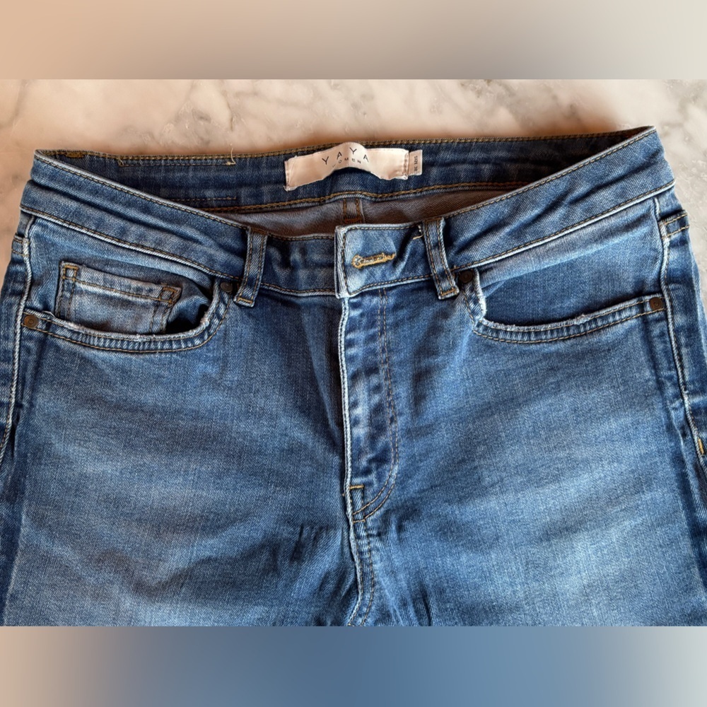 Yaya Women pale blue skinny jeans size 27 (38 Europe) stretch mid rise - Picture 4 of 9